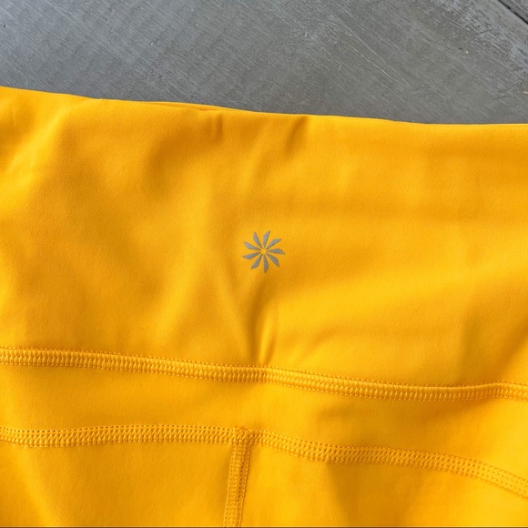 NWT Athleta Ultimate Stash II Capri Calf Length w Pockets “Golden Spark” Yellow - Picture 6 of 15